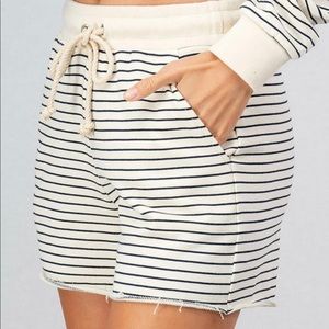 Stripe drawstring shorts